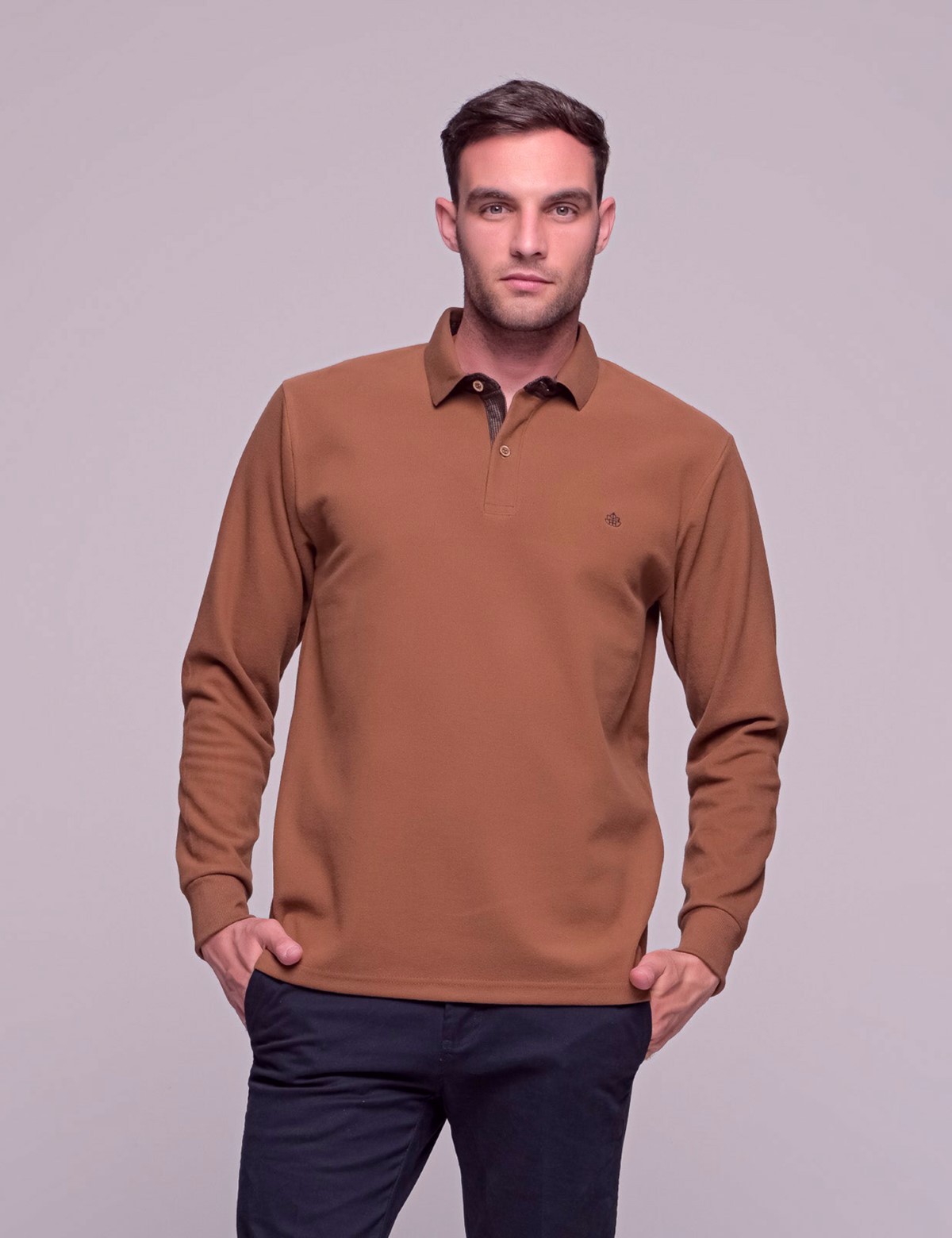 Everbest ανδρική Camel Polo πικέ μπλούζα plus size 2310220K φωτογραφία